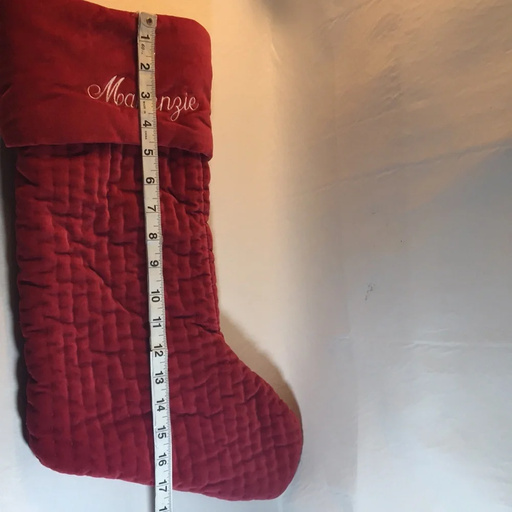 Pottery Barn Monogrammed Makenzie Velvet Christmas Holiday Stocking